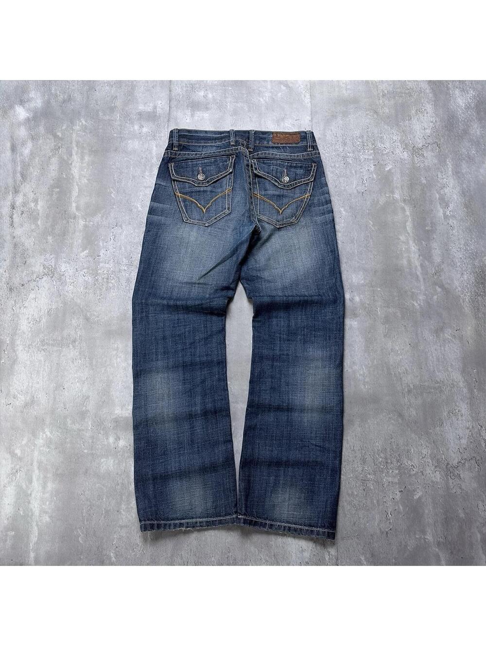 Y2K Blue Manchester Grunge Gothic Bootcut Skater Denim Jeans